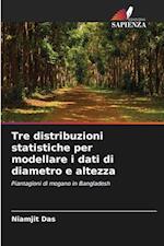 Tre distribuzioni statistiche per modellare i dati di diametro e altezza