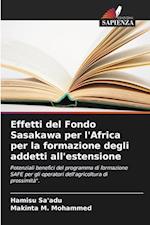 Effetti del Fondo Sasakawa per l'Africa per la formazione degli addetti all'estensione