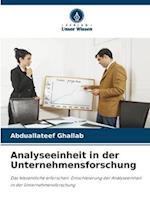 Analyseeinheit in der Unternehmensforschung