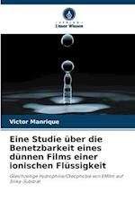 Eine Studie über die Benetzbarkeit eines dünnen Films einer ionischen Flüssigkeit