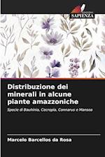 Distribuzione dei minerali in alcune piante amazzoniche