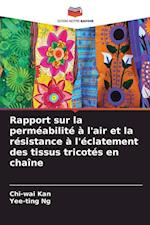 Rapport sur la perméabilité à l'air et la résistance à l'éclatement des tissus tricotés en chaîne