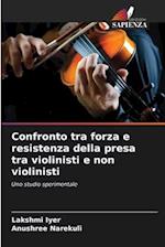 Confronto tra forza e resistenza della presa tra violinisti e non violinisti