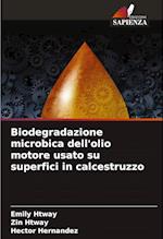 Biodegradazione microbica dell'olio motore usato su superfici in calcestruzzo