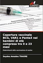 Copertura vaccinale BCG, VAR1 e Penta3 nei bambini di età compresa tra 0 e 23 mesi