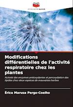 Modifications différentielles de l'activité respiratoire chez les plantes