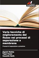 Varie tecniche di miglioramento del flusso nei processi di separazione a membrana