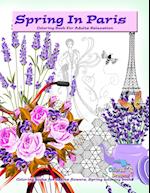 Spring in Paris coloring book for adults relaxation
