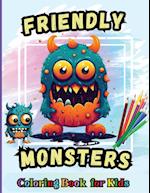 Friendly Monsters Coloring Book For Kids