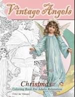 Vintage Angels christmas coloring book for adults relaxation