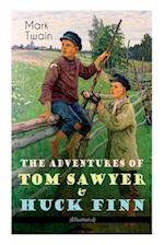 The Adventures of Tom Sawyer & Huck Finn (Illustrated): American Classics Series 