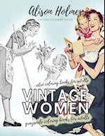 Vintage women grayscale coloring books for adults - retro coloring books for adults