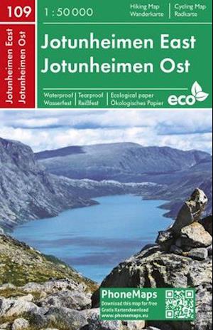 Jotunheimen East Hiking & Cycling Map