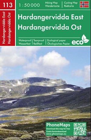 Hardangervidda East Hiking & Cycling Map