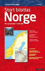 Stort bilatlas Norge  1:325.000 (m. 75 bykart) med oppdatering over Internett