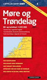 Møre og Trøndelag  1: 335 000  (2021) : bil- og turistkart = tourist map = Touristenkarte = carte touristique