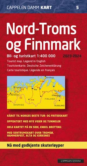 Nord-Troms og Finnmark 1:400 000  (2023-2024) : bil- og turistkart = tourist map = Touristenkarte = carte touristique