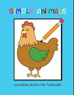 Simple animals coloring book for toddlers 