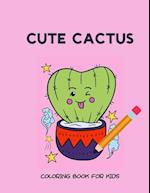 Cute cactus coloring book for kids 