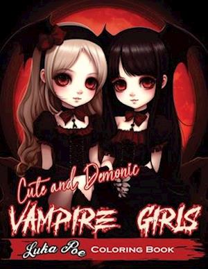 Cute and Demonic Vampire Girls Coloring Book: A Spooky and Playful Coloring Adventure