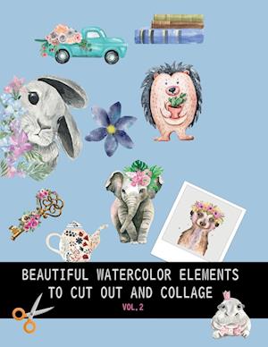 Beautiful watercolor elements to cut out and collage vol.2