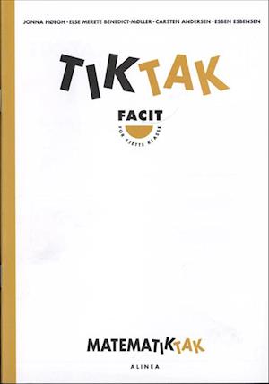 Matematik-Tak 6.kl. Tik-Tak, Facit