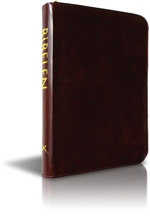 Bibelen på hverdagsdansk, brun m/ lynlås