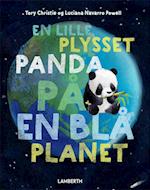 En lille plysset panda på en blå planet