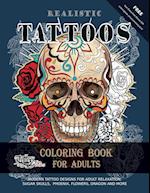 Realistic Tattoos Coloring Book for Adults