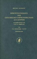 Berichtigungsliste Der Griechischen Papyrusurkunden Aus Agypten