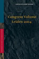 Congress Volume Leiden 2004