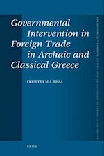 Governmental Intervention in Foreign Trade in Archaic and Classical Greece