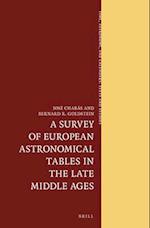 A Survey of European Astronomical Tables in the Late Middle Ages