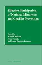 Effective Participation of National Minorities and Conflict Prevention