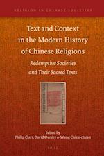 Text and Context in the Modern History of Chinese Religions