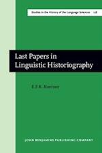 Last Papers in Linguistic Historiography