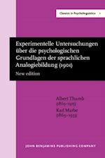 Experimentelle Untersuchungen uber die psychologischen Grundlagen der sprachlichen Analogiebildung (1901)