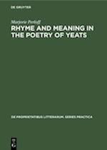 Rhyme and Meaning in the Poetry of Yeats