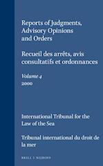 Reports of Judgments, Advisory Opinions and Orders / Recueil Des Arrèts, Avis Consultatifs Et Ordonnances, Volume 4 (2000)