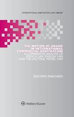 The Notion of Award in International Commercial Arbitration