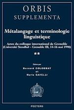 Metalangage Et Terminologie Linguistique