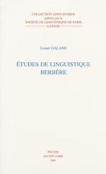 Etudes de Linguistique Berbere