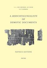 A Berichtigungsliste of Demotic Documents. A. Papyrus Editions