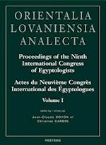 Proceedings of the Ninth International Congress of Egyptologists