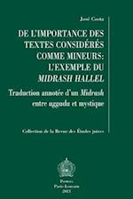 de L'Importance Des Textes Consideres Comme Mineurs