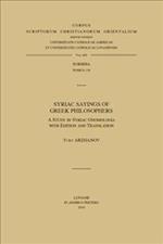 Syriac Sayings of Greek Philosophers