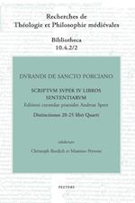Durandi de Sancto Porciano Scriptum super IV libros Sententiarum. Buch IV, dd. 20-25