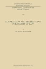 Eduard Gans and the Hegelian Philosophy of Law