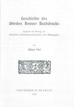 Geschichte Des Ältesten Bonner Buchdrucks