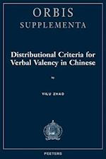 Distributional Criteria for Verbal Valency in Chinese